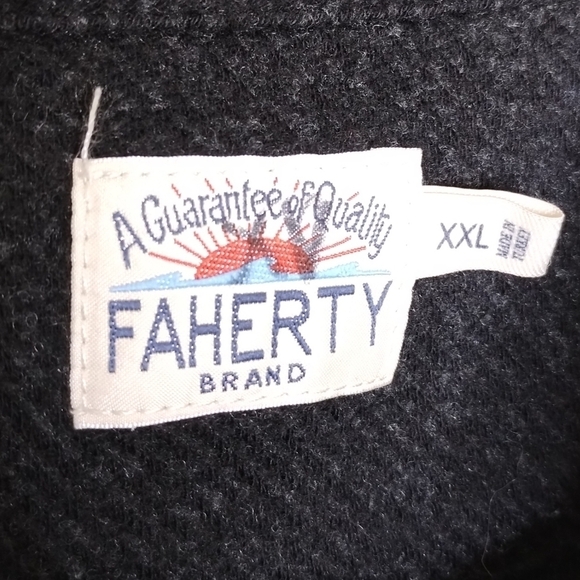 Faherty Legend Sweater Quarter Zip Heathered Black Twill Men's Size XXL - Picture 5 of 7